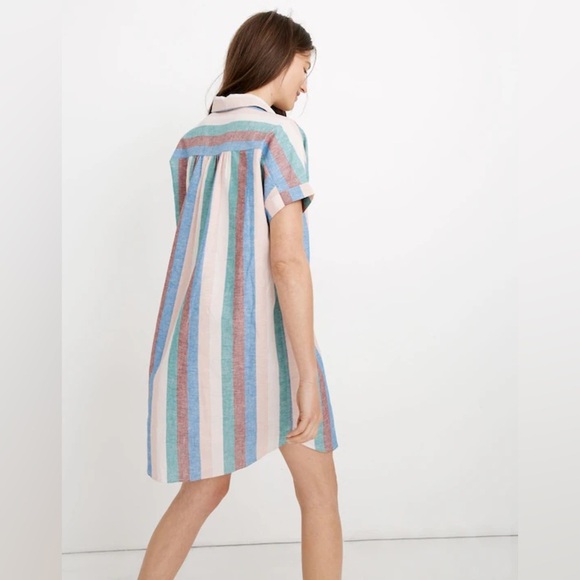 Madewell Linen Blend Central Shirtdress in Flagstaff Stripe - Picture 7 of 12